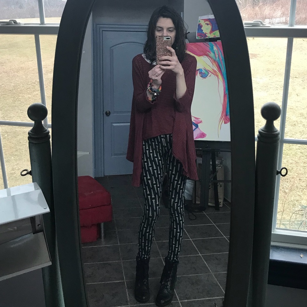 Free people oversized striped batwing pullover